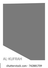 Al-Kufrah district map of Libya grey illustration silhouette shape