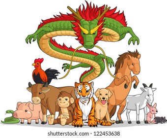 All 12 Chinese Zodiac Animals Together