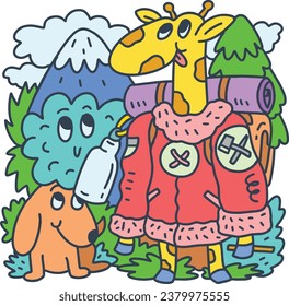 All About Animal Acivity Vector for Poster, Book, Sticker, or Background