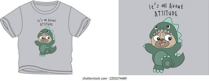 It's all about attitude t-shirt design background color is a gray white and t-shirt color is a gray beautiful color and beautiful design