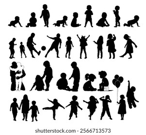 all about babies' kid children activity silhouettes