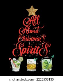 All about Christmas spirits - t-shirt design