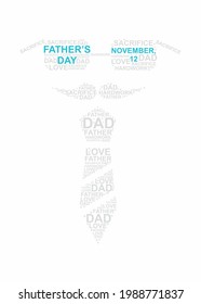 All about father's text typography design. Easy to edit with vector file. Can use for your creative content. Especially about father's day campaign in this November.