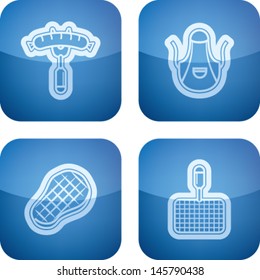 All about food, appliances, objects and other things in relation to Barbecue, pictured here from left to right, top to bottom: Sausage, Apron, Steak, Barbecue utensils. 