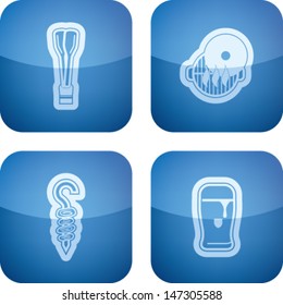 All about food, appliances, objects and other things in relation to Barbecue, pictured here from left to right, top to bottom: Barbecue tongs, Grill top, Shashlik, Beer glass. 