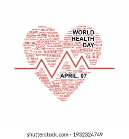 All about health shape typography. Easy to edit with vector file. Can use for your creative content. Especially about world health day campaign in this April.