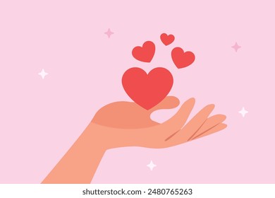 All about love concept. Colored flat vector illustration isolated.
