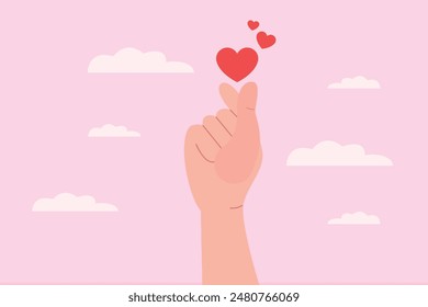 All about love concept. Colored flat vector illustration isolated.
