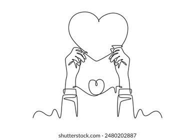Todo sobre el concepto de amor. Ilustración gráfica de Vector de diseño de línea única.