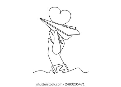 All about love concept. Single line draw design vector graphic illustration.