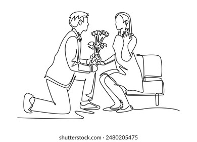 All about love concept. Single line draw design vector graphic illustration.