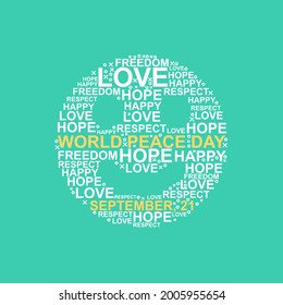 All about peace and humanity typography design. Easy to edit with vector file. Can use for your creative content. Especially about world peace day campaign in this September.