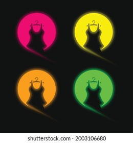 All About Style four color glowing neon vector icon