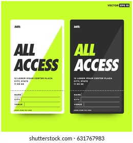 All Access Pass Template