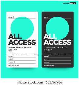 All Access Pass Template With Name Date City And Venue Details