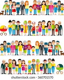 
All age group of european people. Generations man and woman. 
Stages of development people - infancy, childhood, youth, maturity, old age. 
