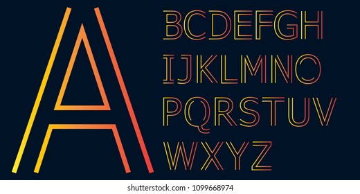 All Alphabet Typographic Logo On Colorful Background. Graphic Font For Your Design Background. Design Concept For Graphic, Banners, Presentations, Wallpaper, Reports. Vector Illustration.  Eps10