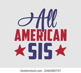 All America Family, The 4th of July National Holiday. Vector Illustration