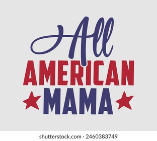 All America Family, The 4th of July National Holiday. Vector Illustration