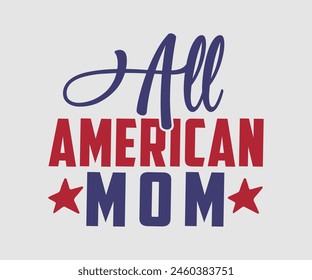 All America Family, The 4th of July National Holiday. Vector Illustration