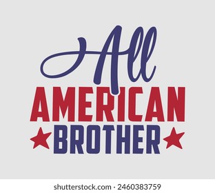 All America Family, The 4th of July National Holiday. Vector Illustration