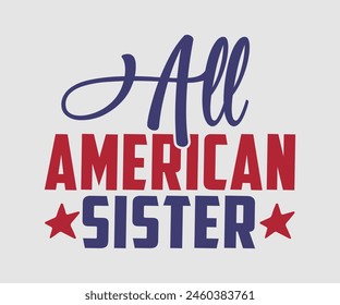 All America Family, The 4th of July National Holiday. Vector Illustration