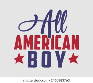 All America Family, The 4th of July National Holiday. Vector Illustration