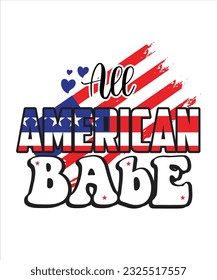 All American Babe Sublimation Design