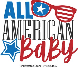 All American Baby - 4th of July design