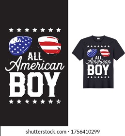 All American boy 4th of july t-shirt design