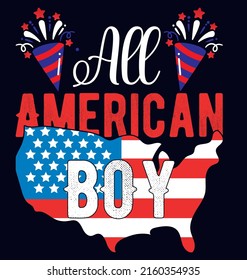 
Niño americano - Diseño de camisetas norteamericanas para el 4 de julio