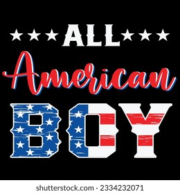 All american boy 4th of july t-shirt design