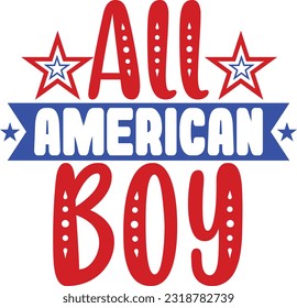 All American boy, design and vector file.