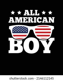 ALL AMERICAN BOY Memorial Day tshirt design