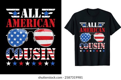 All American Cousin Veteran's Graphic T-Shirt Design