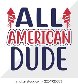 All American Dude SVG Printable Vector Illustration