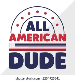 All American Dude SVG Printable Vector Illustration