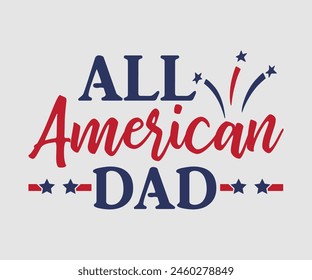 All American Family, The 4th of July National Holiday, Vector Illustration