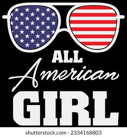 All american girl 4th of july t-shirt design