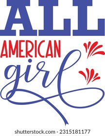 All American Girl ; Best Design Quality SVG 