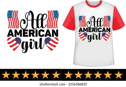 All American girl svg t shirt design