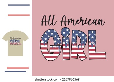 All American Girl T Shirt Design