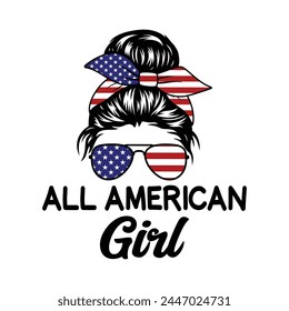 All American girl vector design