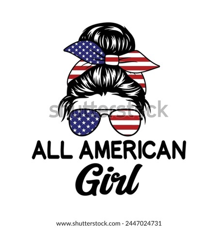 All American girl vector design