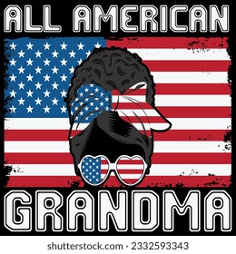 All american grandma 4th of july t-shirt design