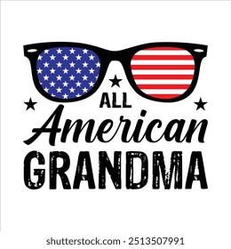 All American Grandma Shirt 4th July