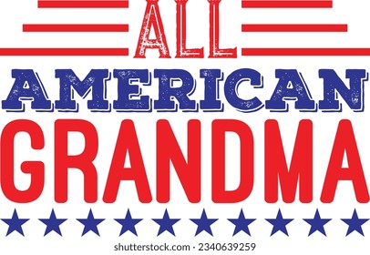 All American Grandma t shirt design
