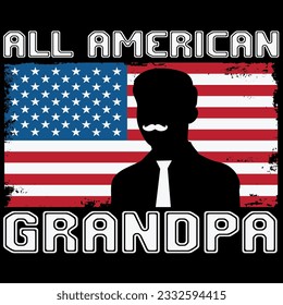 All american grandpa 4th of july t-shirt design