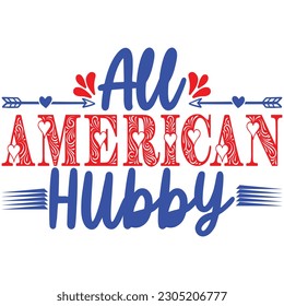 All American hubby, design and vector file.