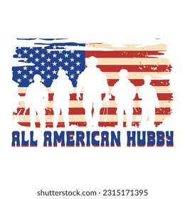 All American hubby with flag